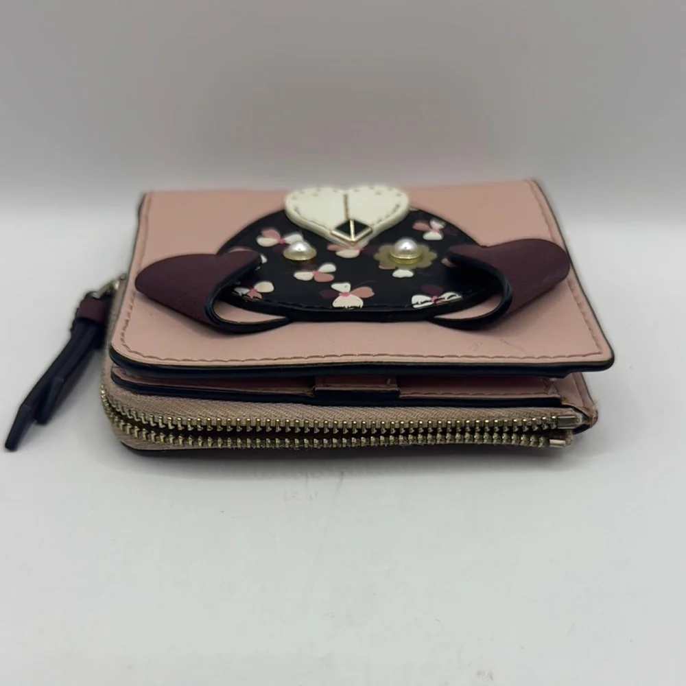 Kate Spade novelty floral pup small L zip wallet